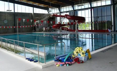 The main pool and slide at Diane Hamre Recreation Complex.