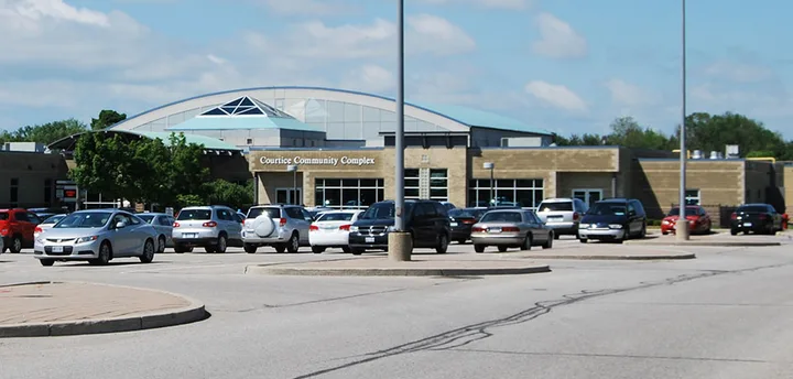Courtice Community Complex. The pictured site is listed in this guide. Confirm the specific service point before visiting.