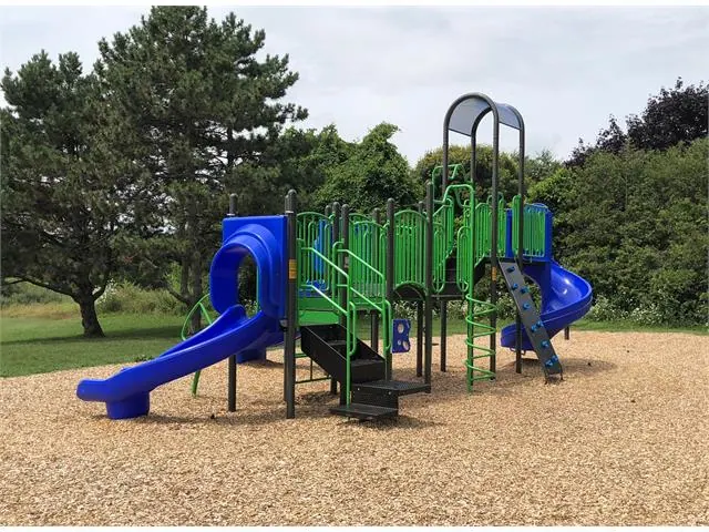 Ground-level view of Baseline Park