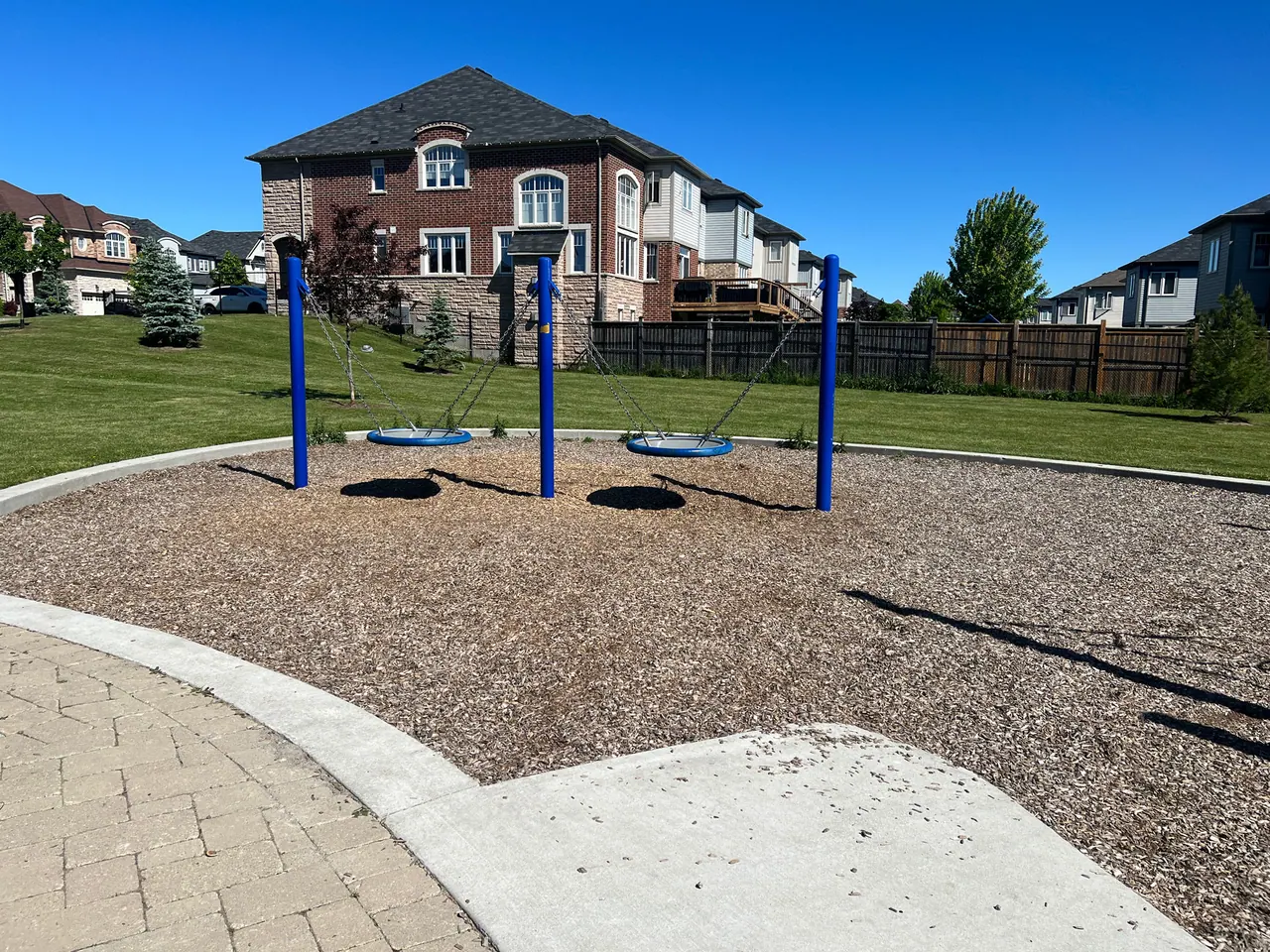 Ground-level view of Buttonshaw Parkette