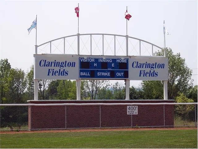 Ground-level view of Clarington Fields Park