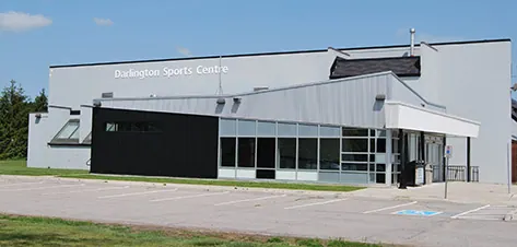 Ground-level view of Darlington Sports Centre