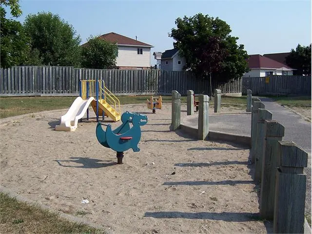 Ground-level view of Glanville Parkette