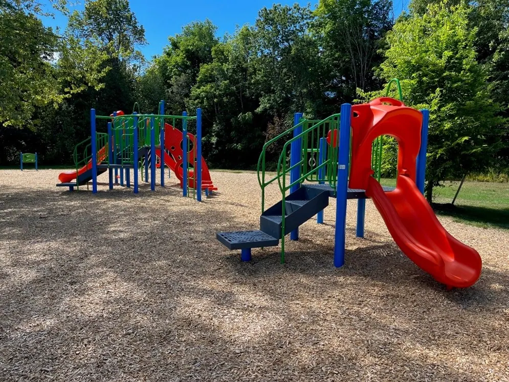 Ground-level view of Harvey Jackson Park